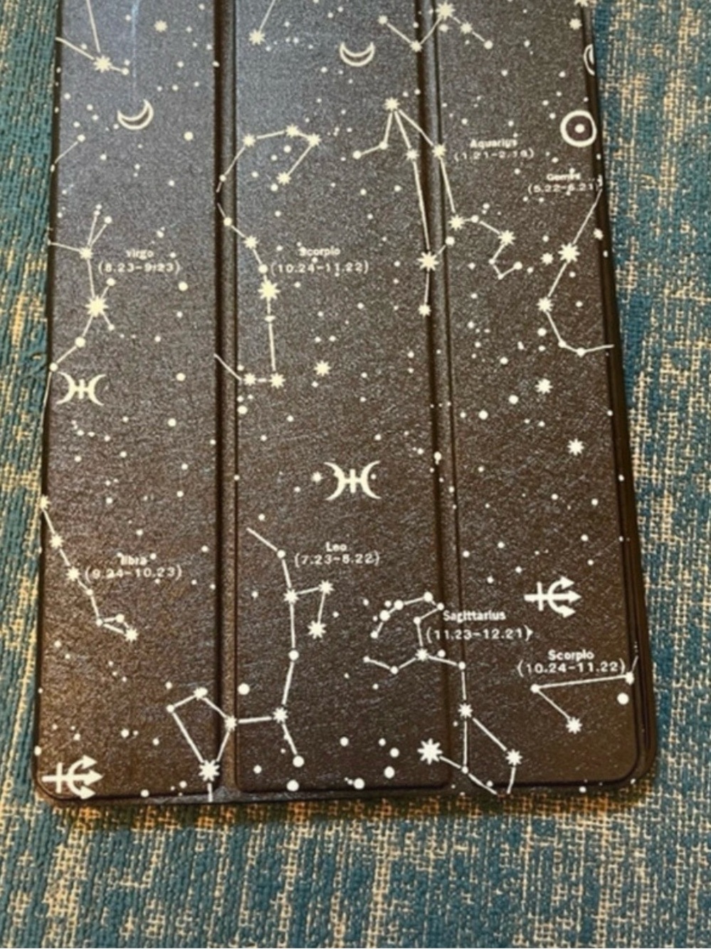 Stylish Zodiac Constellation Tablet Folio Case - Black